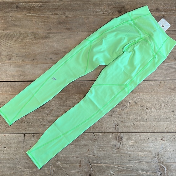 NWT- Fabletics PureLuxe HW Pocket Full Length Leggings- MINT GLOW NEON (27inch) - Picture 8 of 9